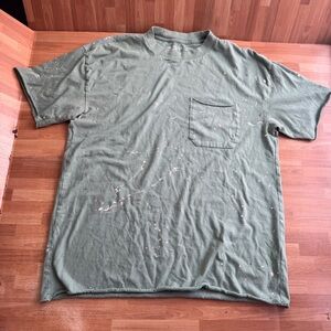 Abercrombie&Fitch soft longline cotton T-shirt,distressed paint splatter,small